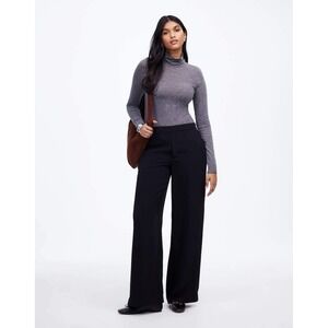 Madewell Pull-On Straight‎ Pants in Crepe Size Small Black